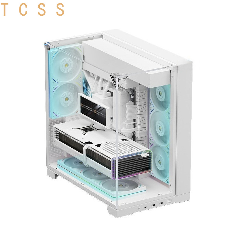 ホワイトパノラマトリプル強化ガラスPCケース、水槽型デスクト - Pc Chassis のレビューと価格