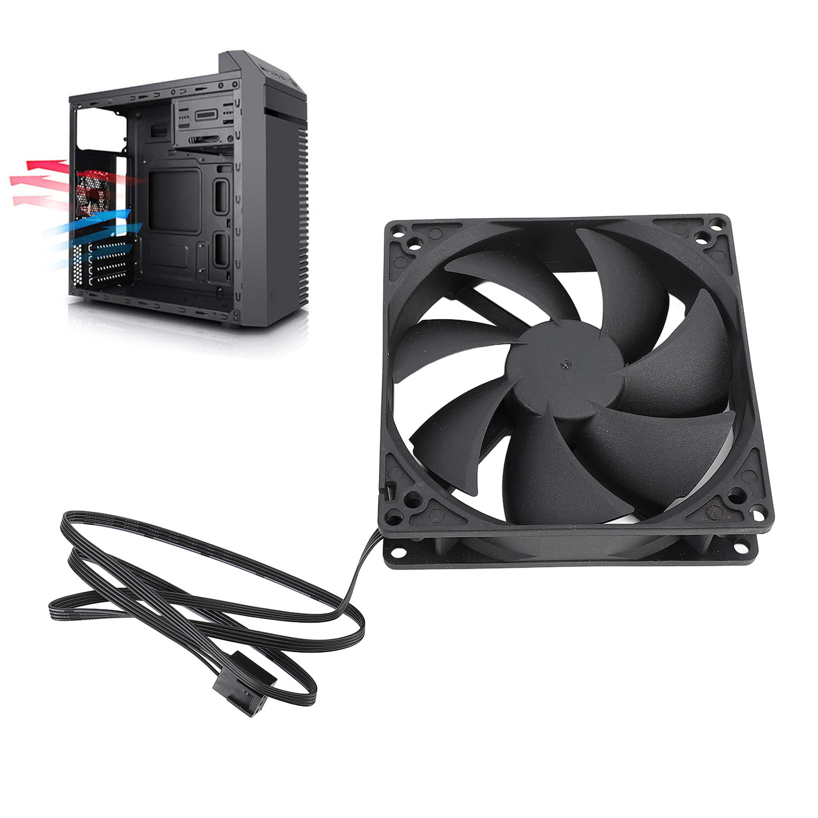 100mm PC PWM ケースファン 100mm デュアル - Case Fan Controller のレビューと価格