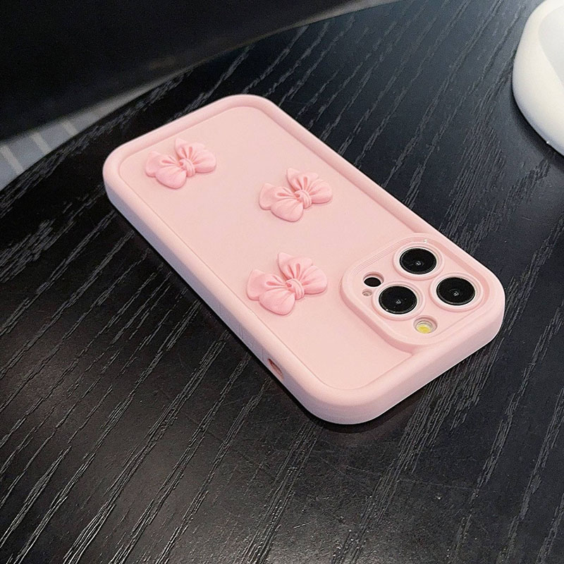 ピンクの蝶ネクタイ付きスマホケース iPhone 15 16 - Matte Pc Case のレビューと価格